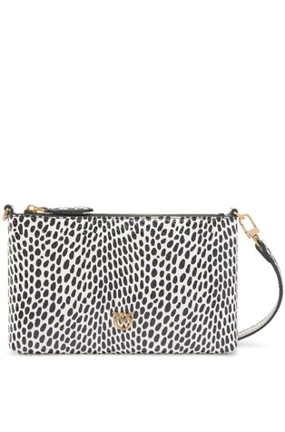 Polka dot leather evening bag