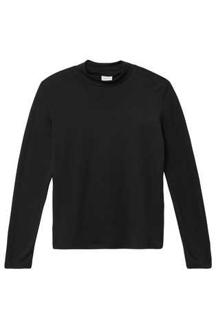 Long sleeve top in a slim fit with a stand-up collar