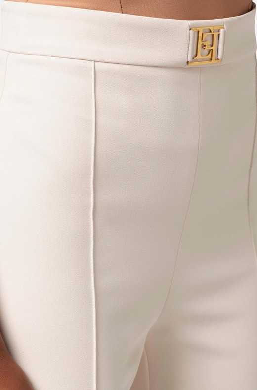 Satin leggings with logo  Elisabetta Franchi® Outlet
