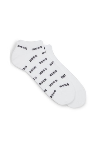 Two-pack of ankle-length socks with branding