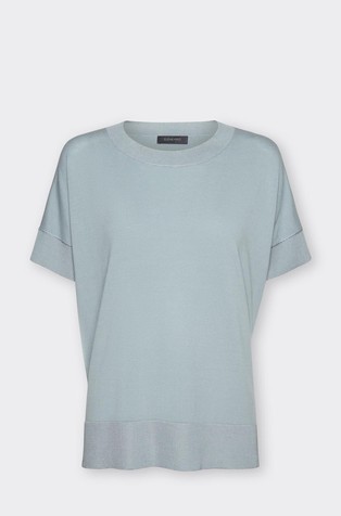 Pletena majica iz viskozne mešanice s kratkimi kimono rokavi