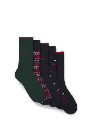 Paket 5 parov nogavic z logo detajli