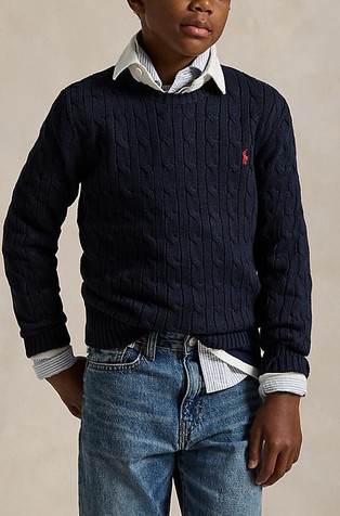 Cable-Knit Cotton Sweater