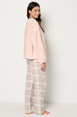 ETAM Miel 2-piece fleece pajamas set Multi Pink 2