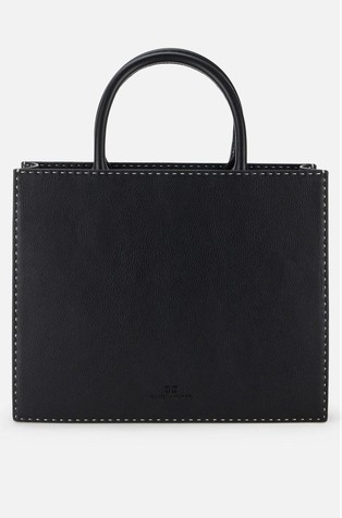 ELISABETTA FRANCHI Medium tote bag with contrasting topstitching Black 2