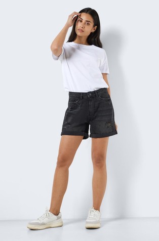 NOISY MAY NMSMILEY denim kratke hlače Črna - Black 6