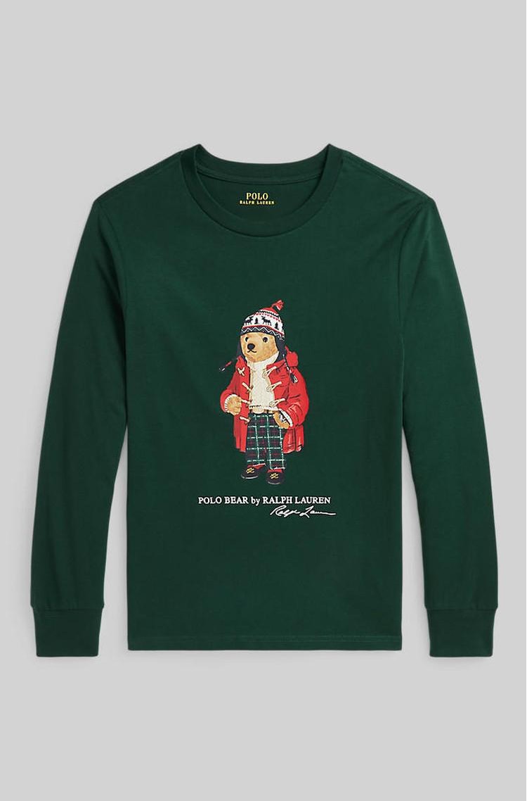 RALPH LAUREN Polo Bear Cotton Long-Sleeve Tee College Green 