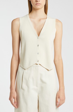 Monochrome viscose-blend vest