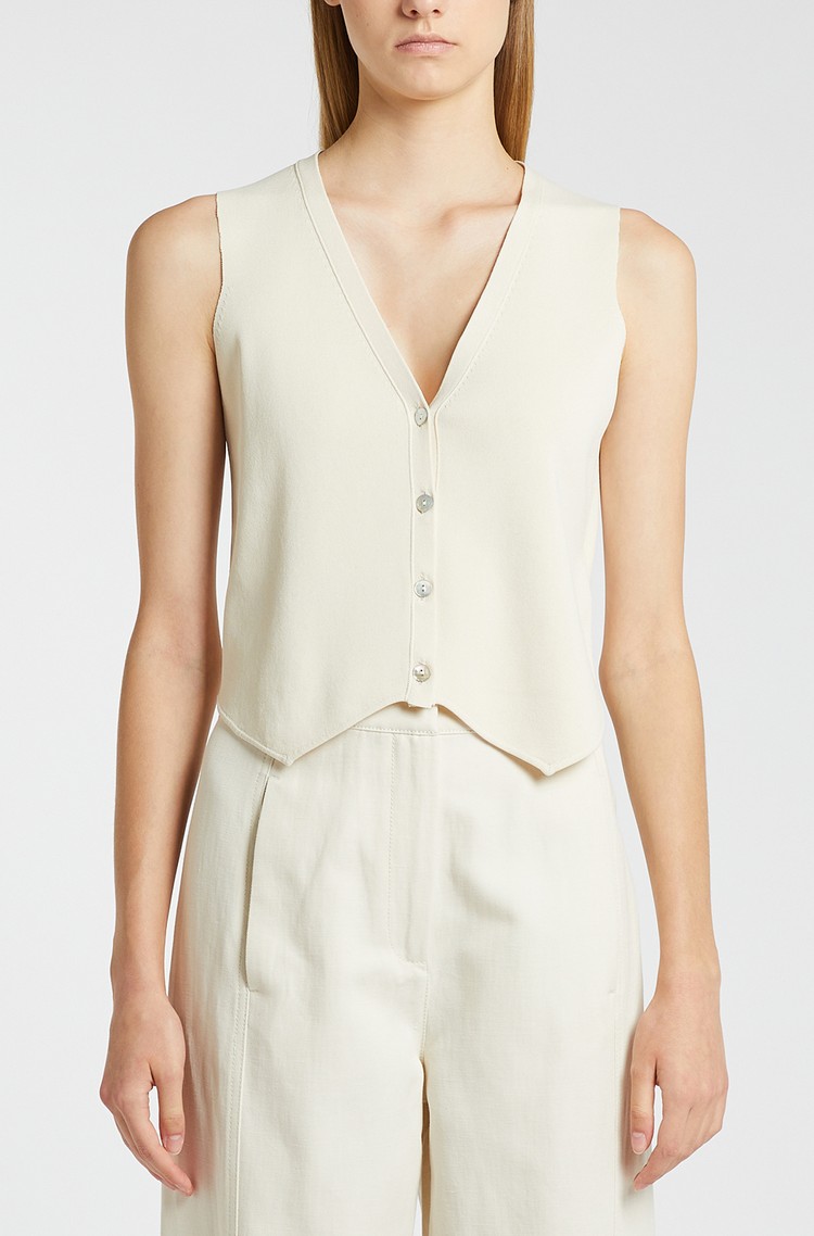 MARELLA Monochrome viscose-blend vest White 