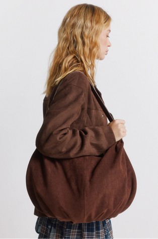 Suede effect tote bag