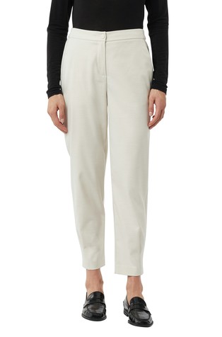 Cigarette trousers with pleat detail at the hem
