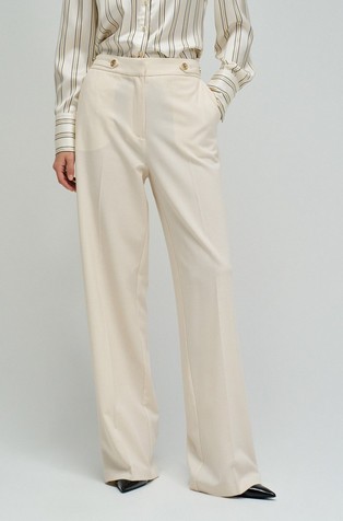 Straight Trousers In Fabric With High Waist
