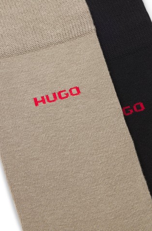 HUGO BOSS Two of cotton-blend socks with logo Brown / Black 2