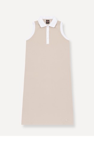 Piqué sleeveless dress with polo collar