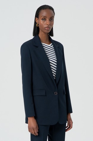 FRACOMINA Long single-breasted blazer Dark Blue 3