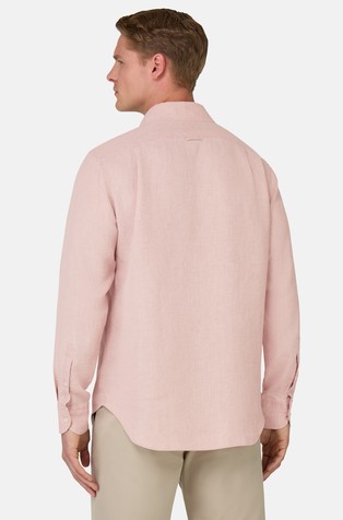 BOGGI MILANO Regular fit lanena srajca Roza - Pink 2
