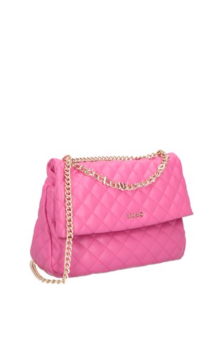 LIU JO Quilted faux-leather crossbody Pink 2