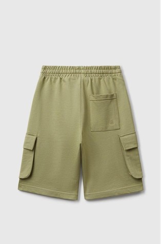 BENETTON Cargo shorts in organic cotton Olive Green 2