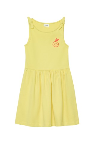 Obleka iz kombinacije tkanin s pentljami