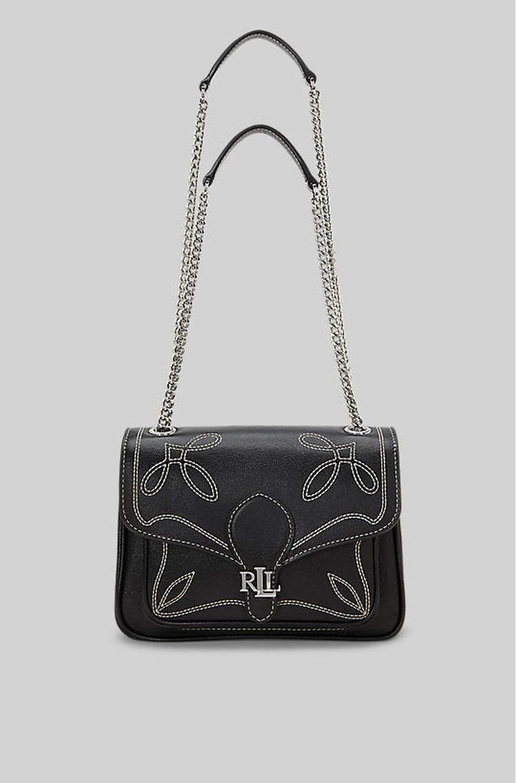 RALPH LAUREN Stitched Small Bradley Convertible Bag Black 