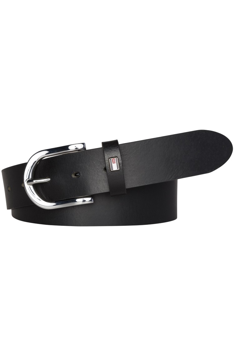 TOMMY HILFIGER Danny usnjen pas Črna - Black 