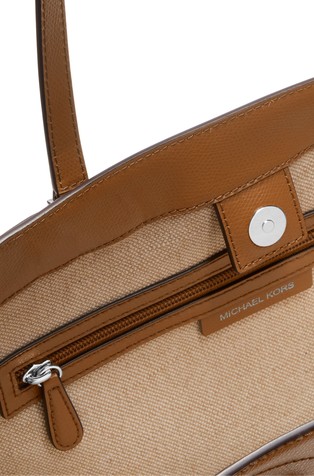 MICHAEL KORS Taryn velika usnjena tote torba Rjava - Light Brown 4