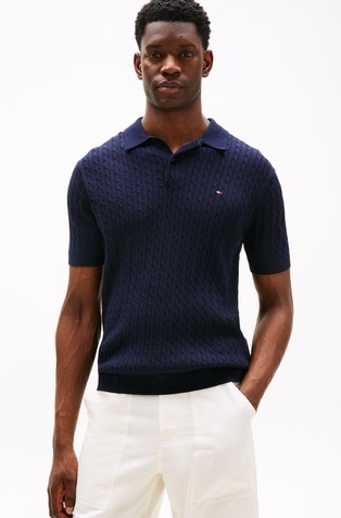Regular fit pletena polo majica s kratkimi rokavi