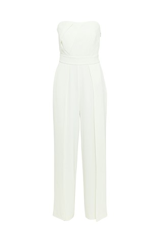 COMMA Festive jumpsuit with corset top and wide legs White 4