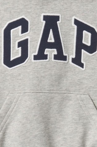 GAP Gap logo pulover s kapuco za malčke Siva - Light Heather Gray 3
