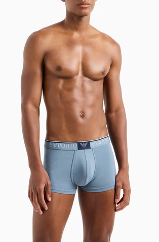 Stretch cotton boxer briefs with logo waistband