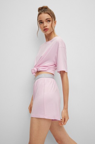 HUGO BOSS Pyjama shorts with logo waistband Light/Pastel Pink 2