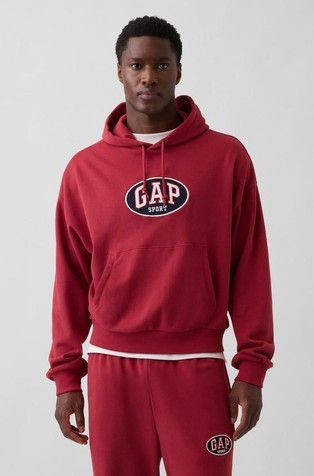 VintageSoft Terry Oversized Gap Logo Crop Hoodie