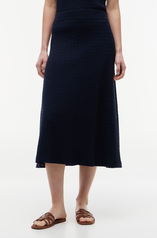 Cable Knit Relaxed A-Line Skirt