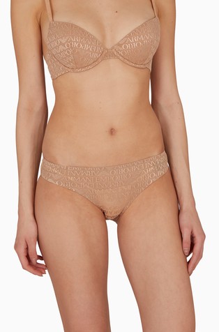 EMPORIO ARMANI ASV Iconic paket 2 spodnjih hlačk z logo vzorcem Bež - Beige 3