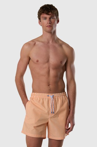 Striped seersucker swim shorts