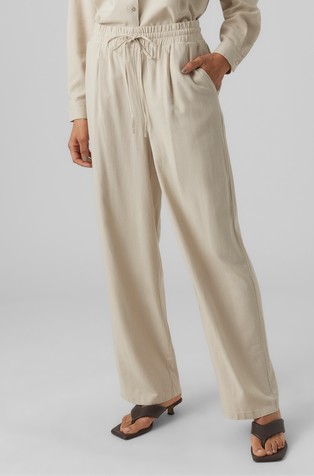 VMJESMILO Wide trousers in viscose-linen blend