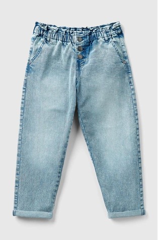 Eco-Recycle jeans hlače z nabranim pasom