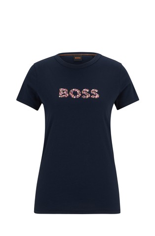 Crew-neck T-shirt in cotton jersey with logo artwork