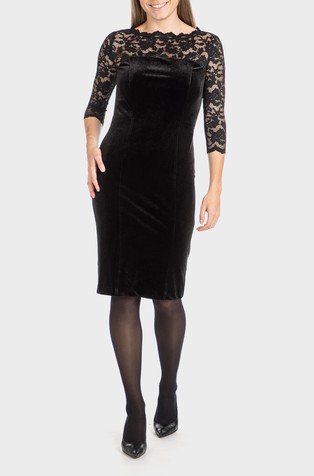 Slim fit obleka s čipko