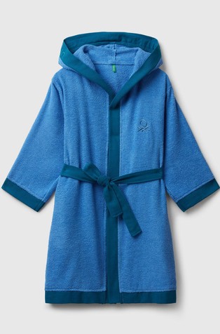 Bombažni kopalni plašč s kapuco