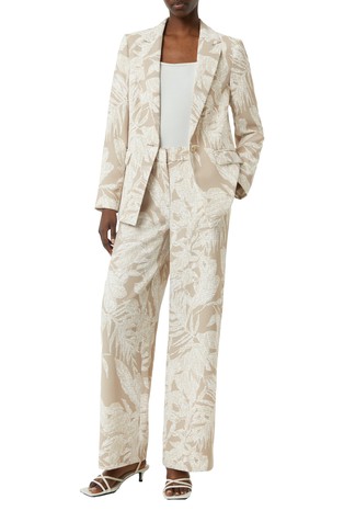 COMMA Marlene crepe blazer with all-over print Beige 3