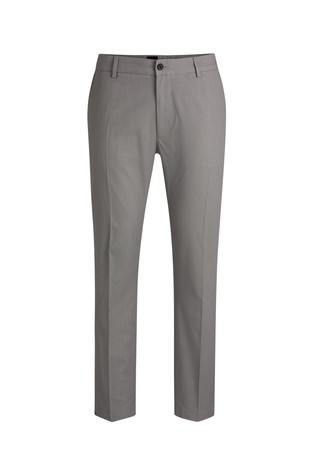 Regular-fit trousers in micro-patterned stretch cotton