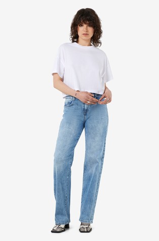 NOISY MAY NMALENA cropped majica s kratkimi rokavi Bela - Bright White 3