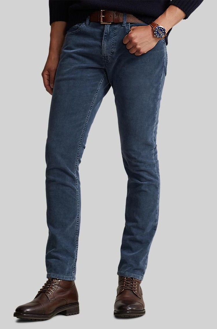 RALPH LAUREN Sullivan slim stretch corduroy pant Blue 