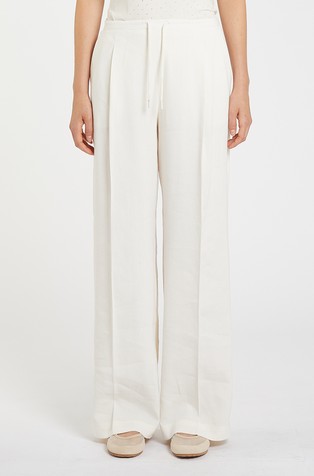 Monochrome linen blend trousers