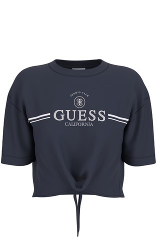 Cropped graphic T-shirt with bow