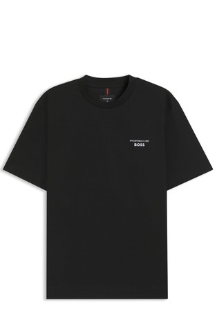 Porsche x BOSS majica iz merceriziranega bombaža s potiskom zadaj
