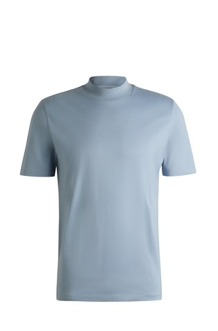 Slim fit bombažna majica s kratkimi rokavi