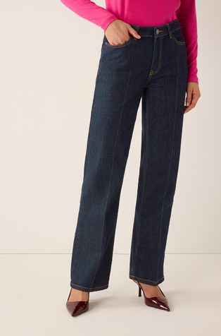 Jeans hlače s širokimi hlačnicami