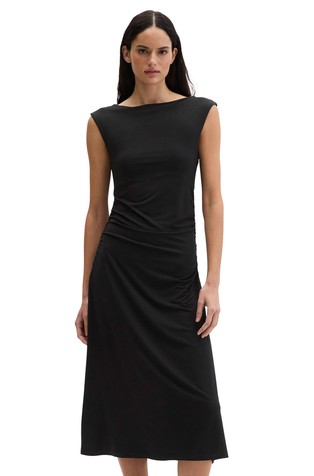 Jersey obleka z nabranima stranskima šivoma